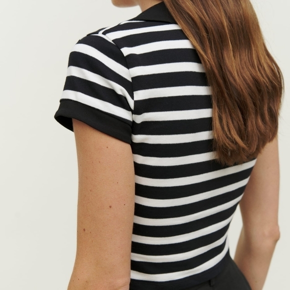 Reformation Lovella Top in Domino Stripe size S NWT - Picture 2 of 10